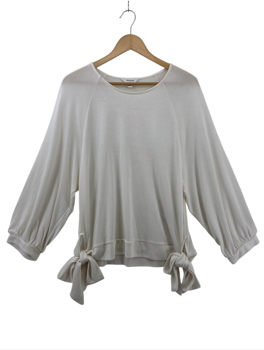 Banana Republic White Tencel Crewneck Lightweight Sweater Women's Size Large